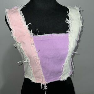 Colorful denim corset. Jaded London. Never used.